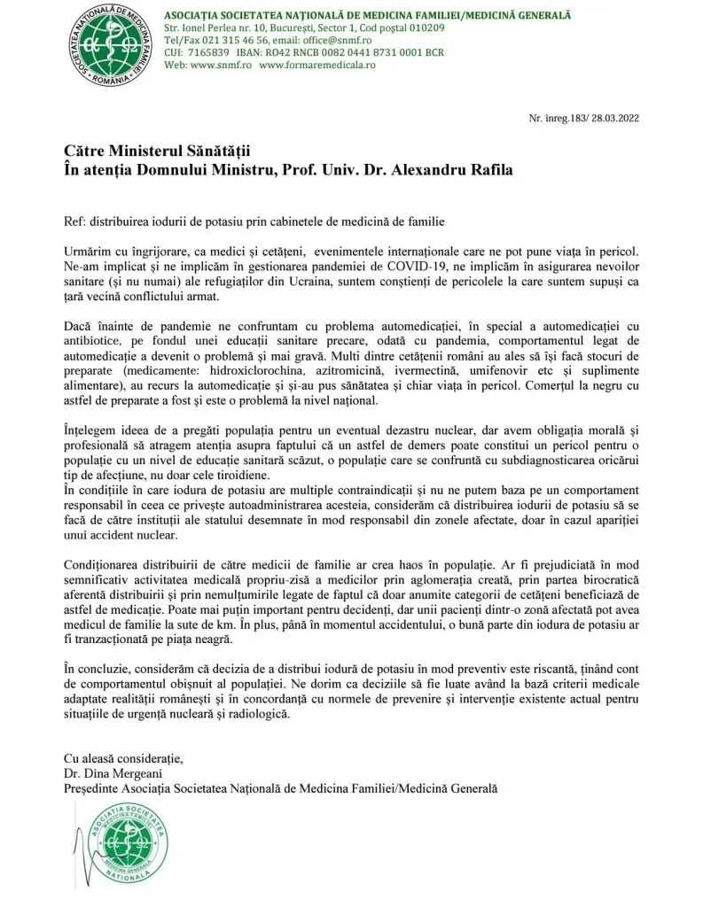 FNPMF: Medicii de familie nu sunt de acord să distribuie pastilele cu iod – foto 2