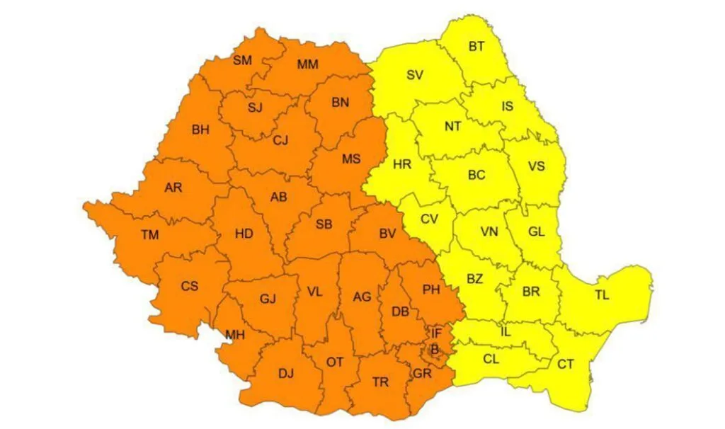 Toată țara, sub cod galben sau portocaliu de caniculă – foto 2