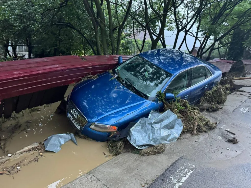 Prăpăd după furtuni, în mai multe județe: Un mort, case prăbușite sau inundate și copaci căzuți peste mașini – foto 4