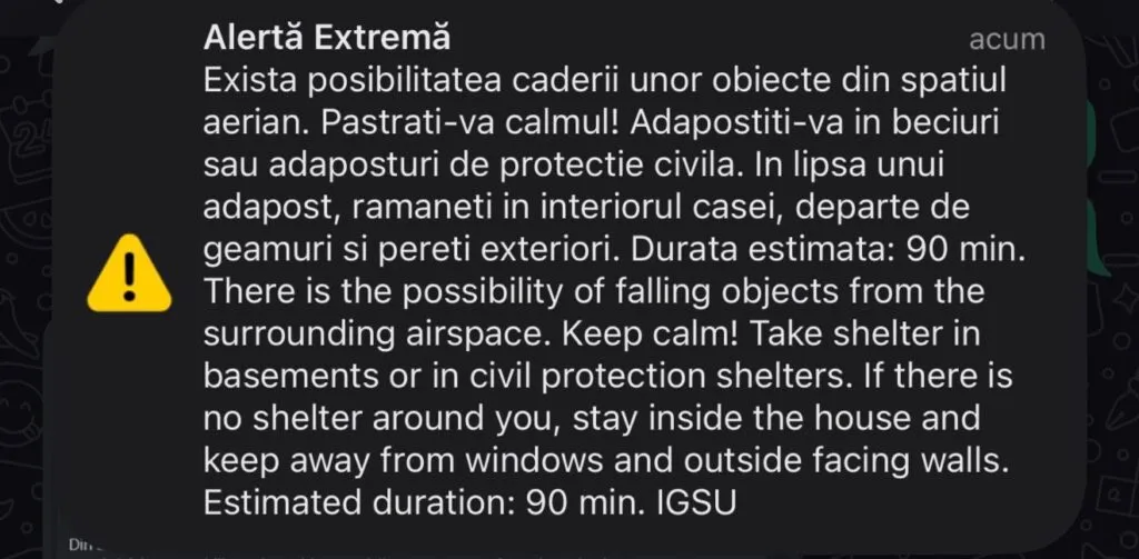 UPDATE: Mesaj RO-Alert în nordul județului Tulcea. Ținte aeriene semnalate în apropierea graniței cu Ucraina – foto 2