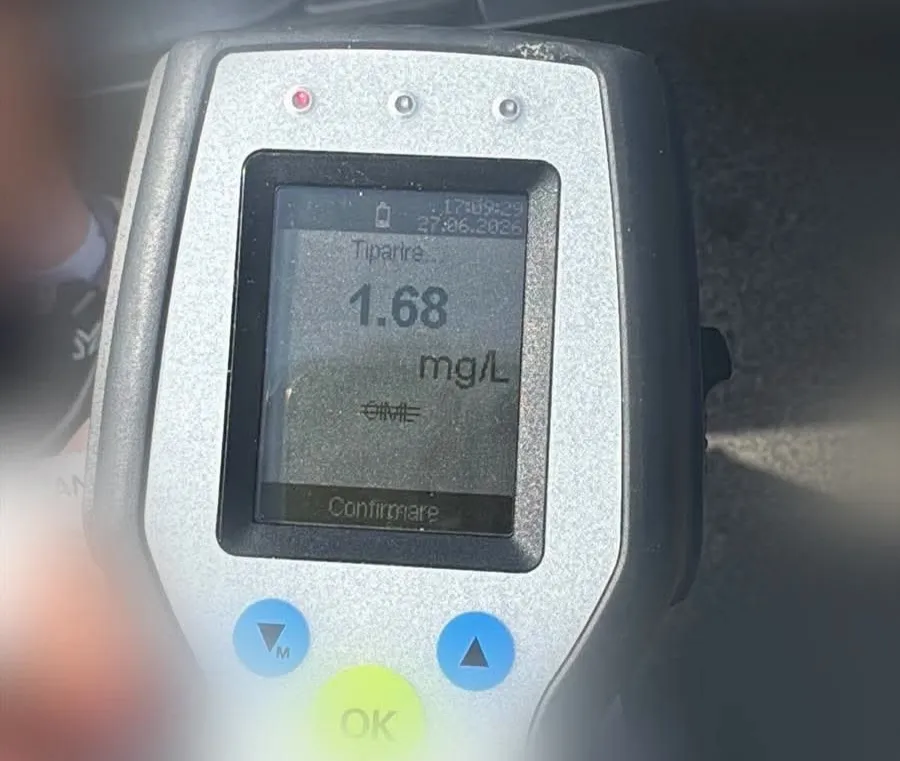 Accident produs de un șofer cu o alcoolemie de 1,68 mg/l în aerul expirat