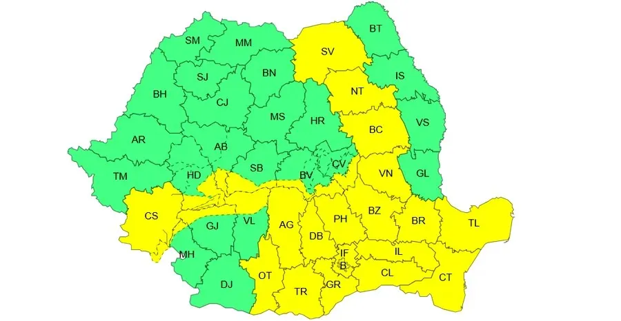 Cod galben de furtuni în mai multe regiuni ale țării. Dobrogea, vizată de fenomene severe în cursul nopții