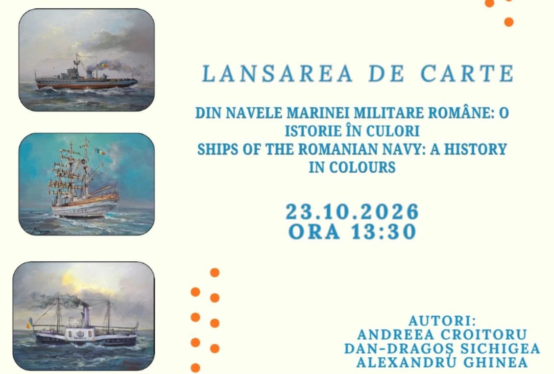 Lansare de carte dedicată istoriei navelor Marinei Militare Române, la sediul MINAC