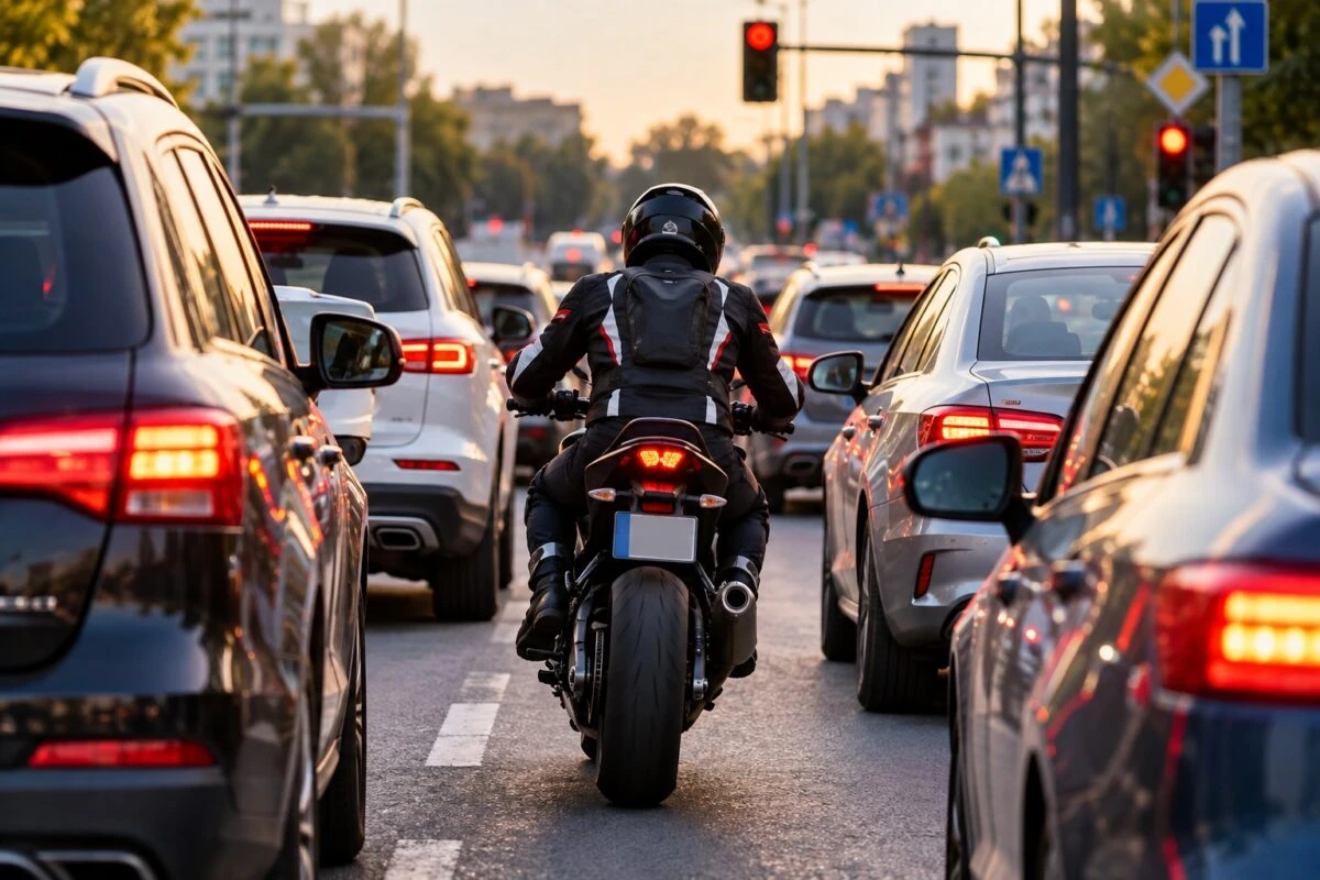 Motocicletele și mopedele vor putea circula pe benzile de autobuz și depăși coloanele oprite la semafor